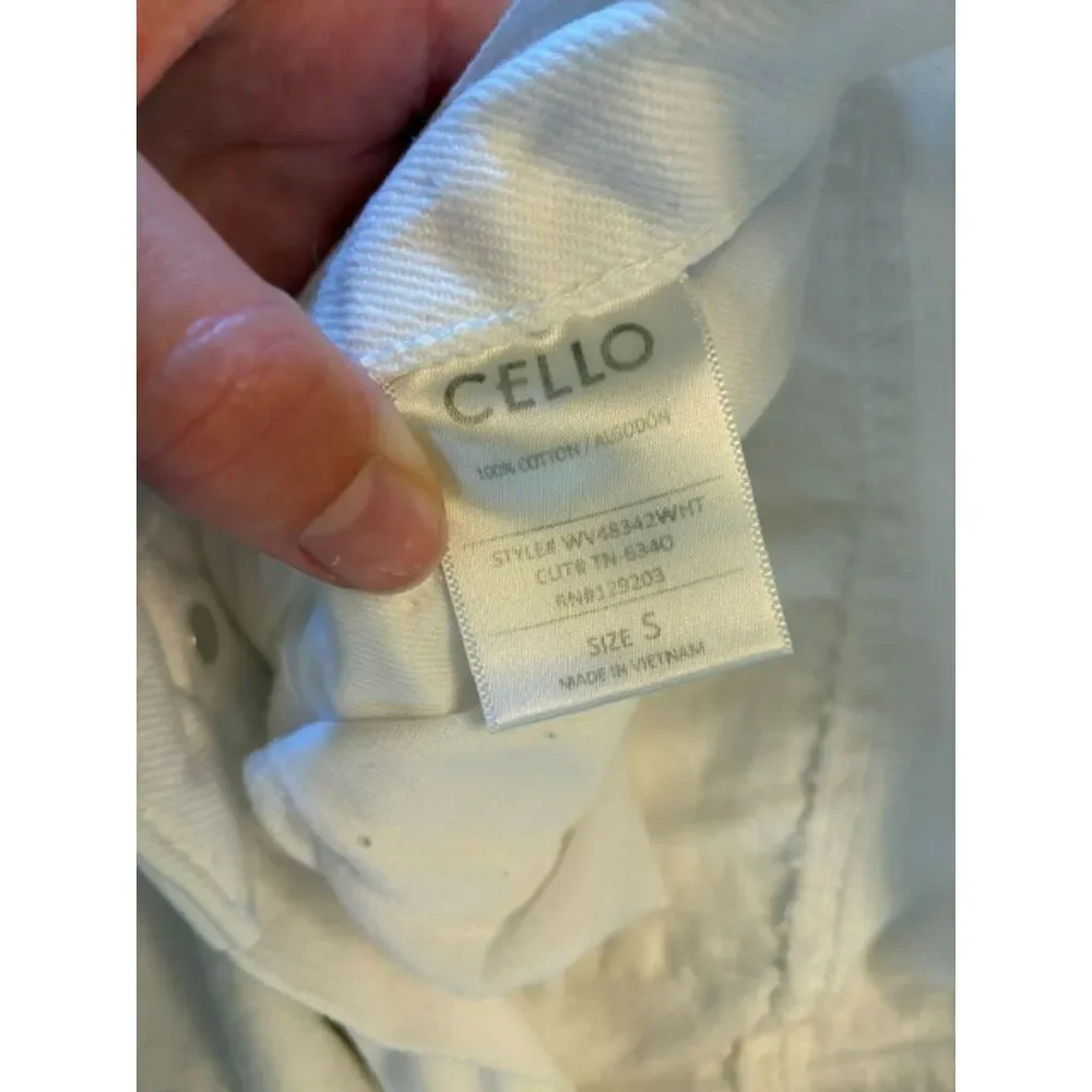 Cello High Rise Denim Shorts Women's Small White High Waisted EUC